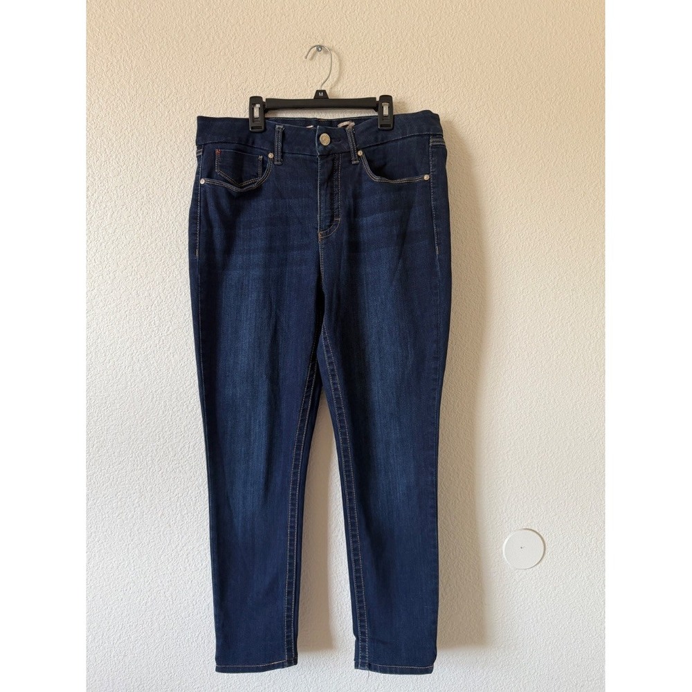 Seven7 Plus Size Tummyless High Rise Skinny Jeans Dark Wash Blue Size 12 - Picture 2 of 16